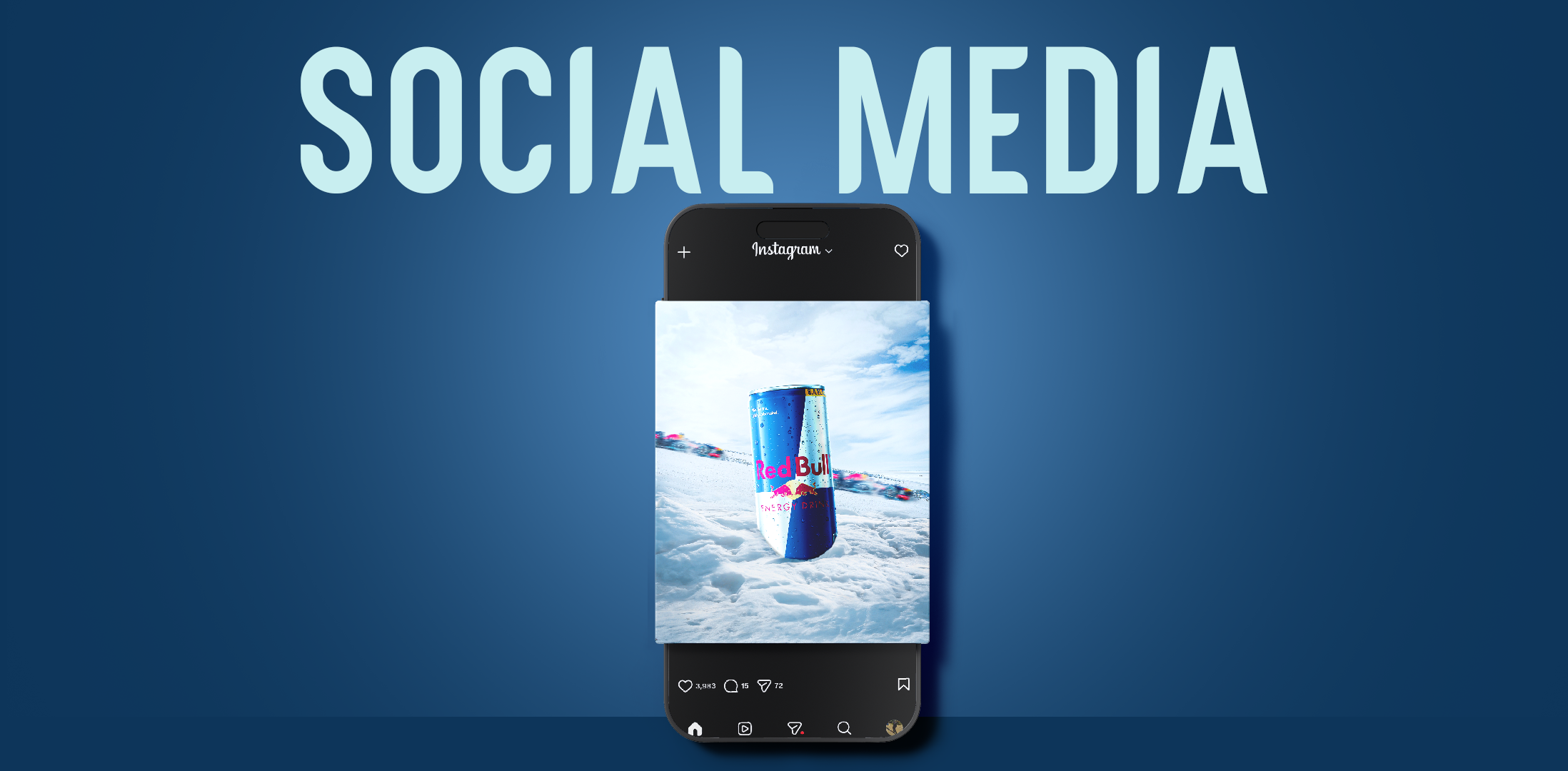 تصميم سوشيال ميديا لمشروب الطاقة "ريد بول"