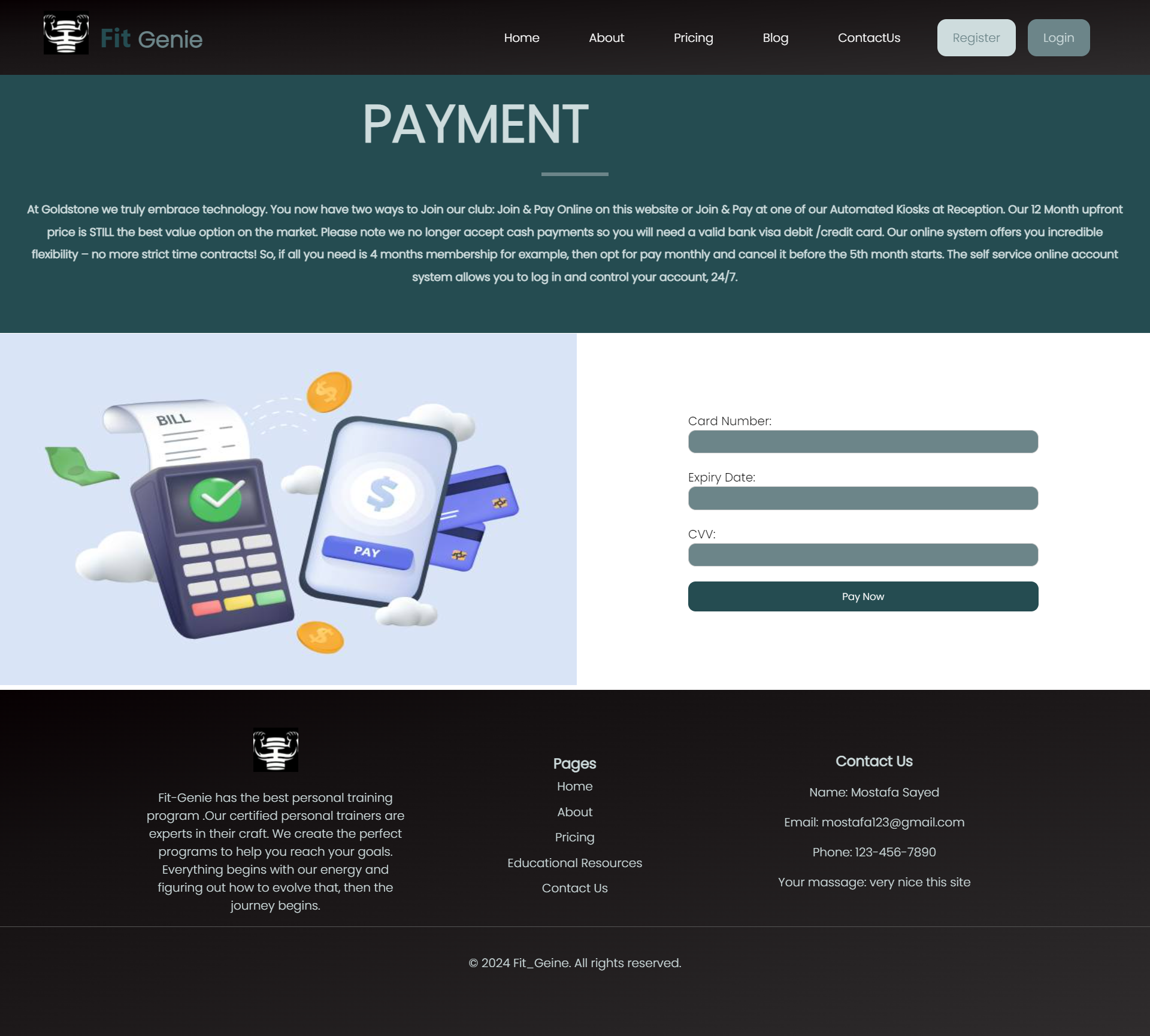 تصميم موقع ل جيم