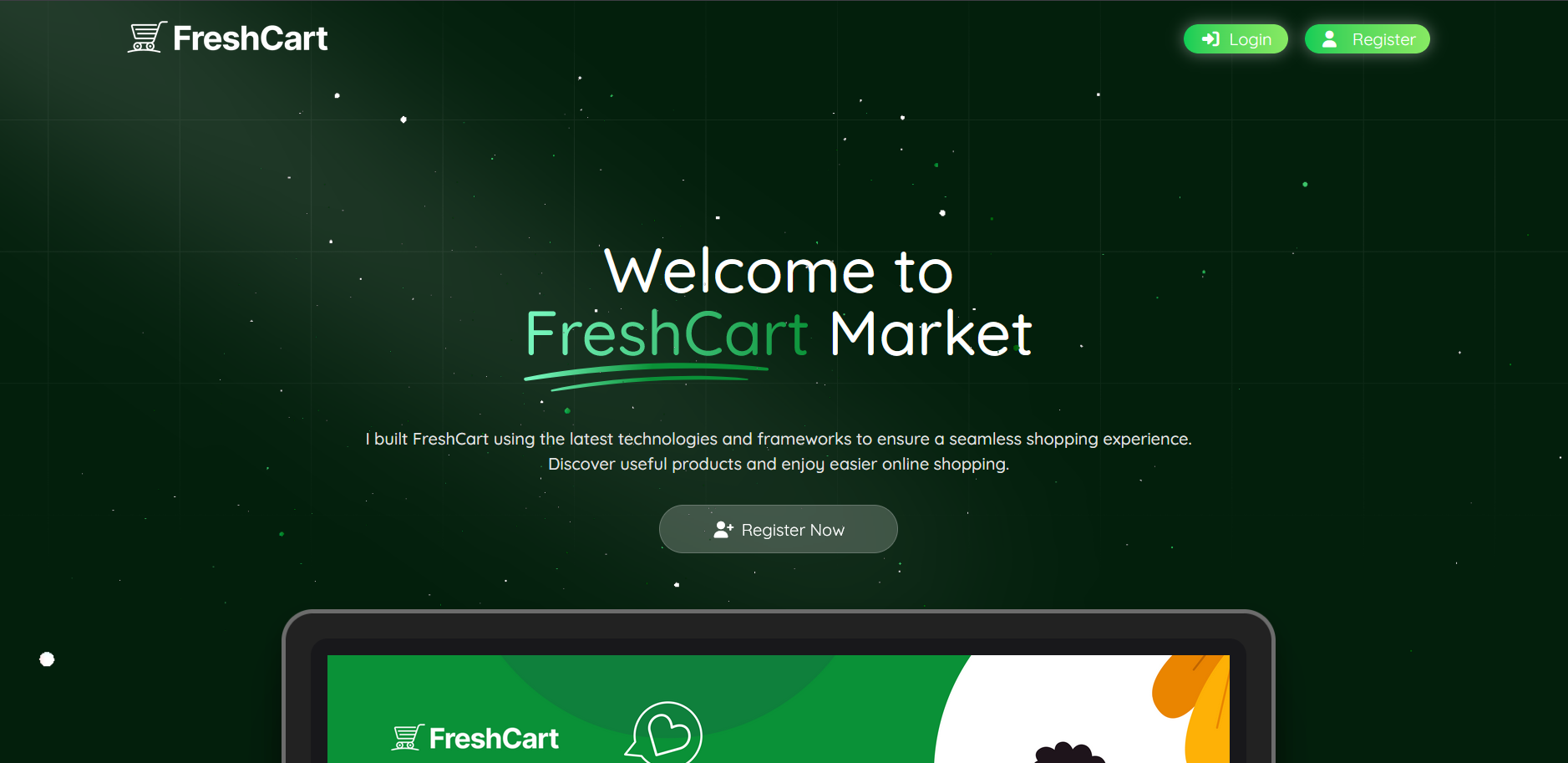 Fresh-cart Responsive E-commerce web application