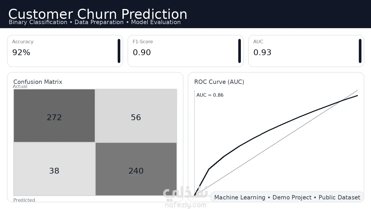 نموذج التنبؤ بمغادرة العملاء (Customer Churn Prediction)