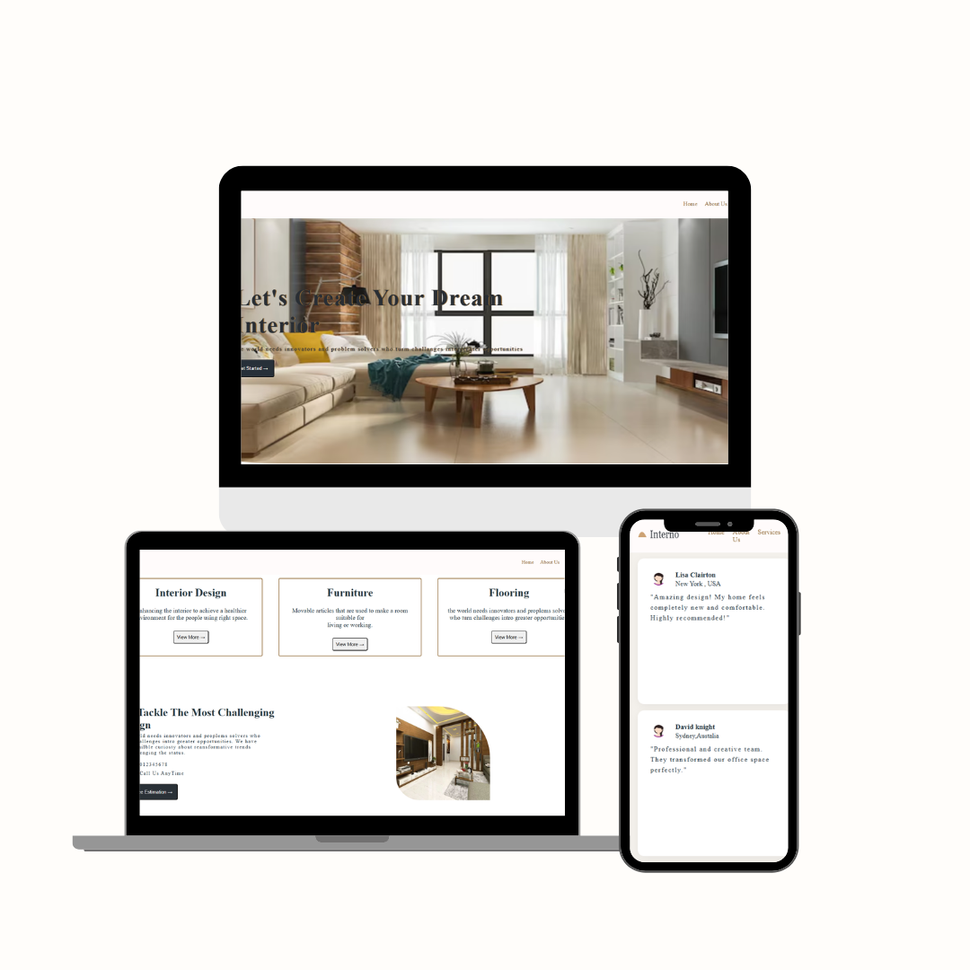 موقع متجاوب لعرض الأثاث و التصميمات الداخليه