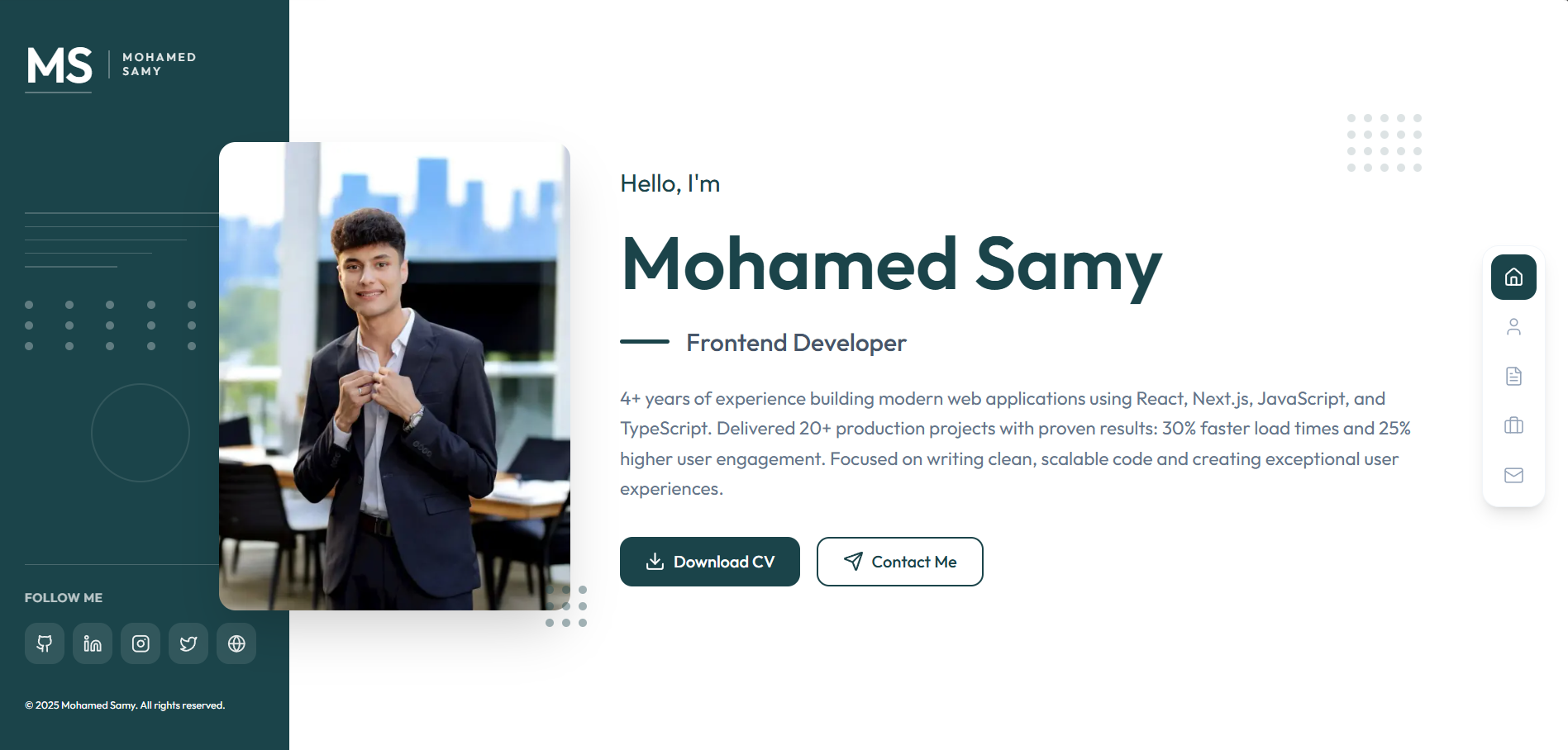 Professional Frontend Portfolio | React & Next.js Projects