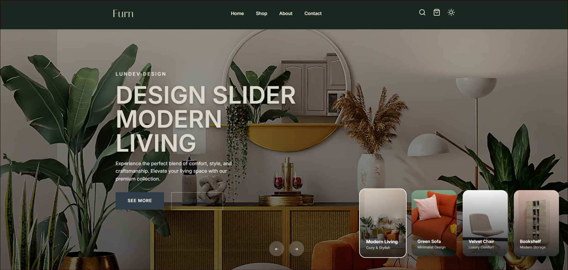 متجر إلكتروني  للأثاث والديكور العصري