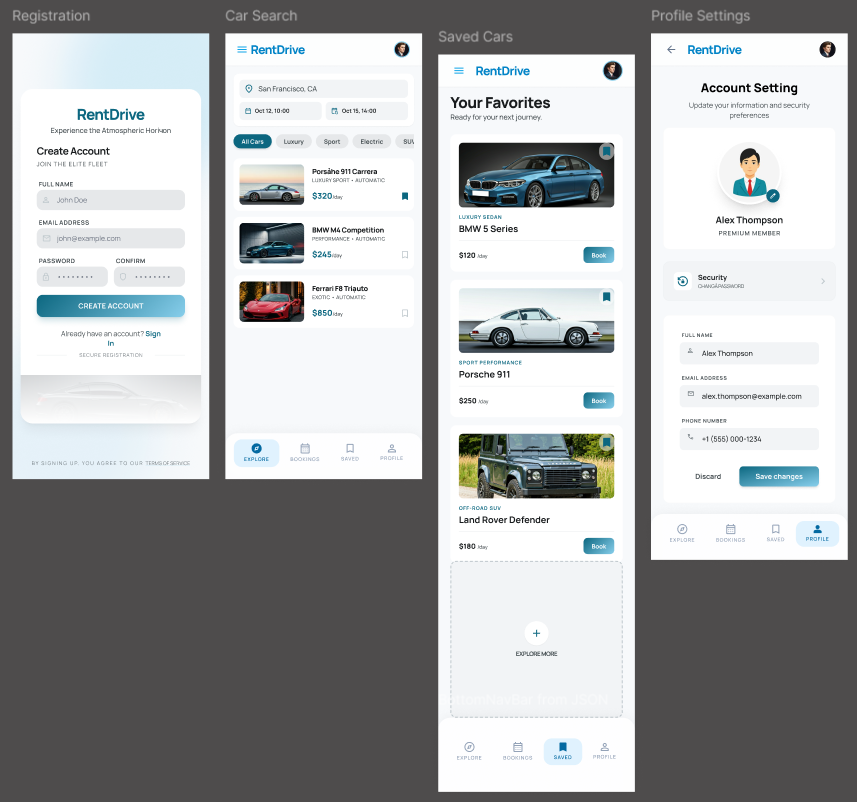 تصميم موقع تأجير سيارات
