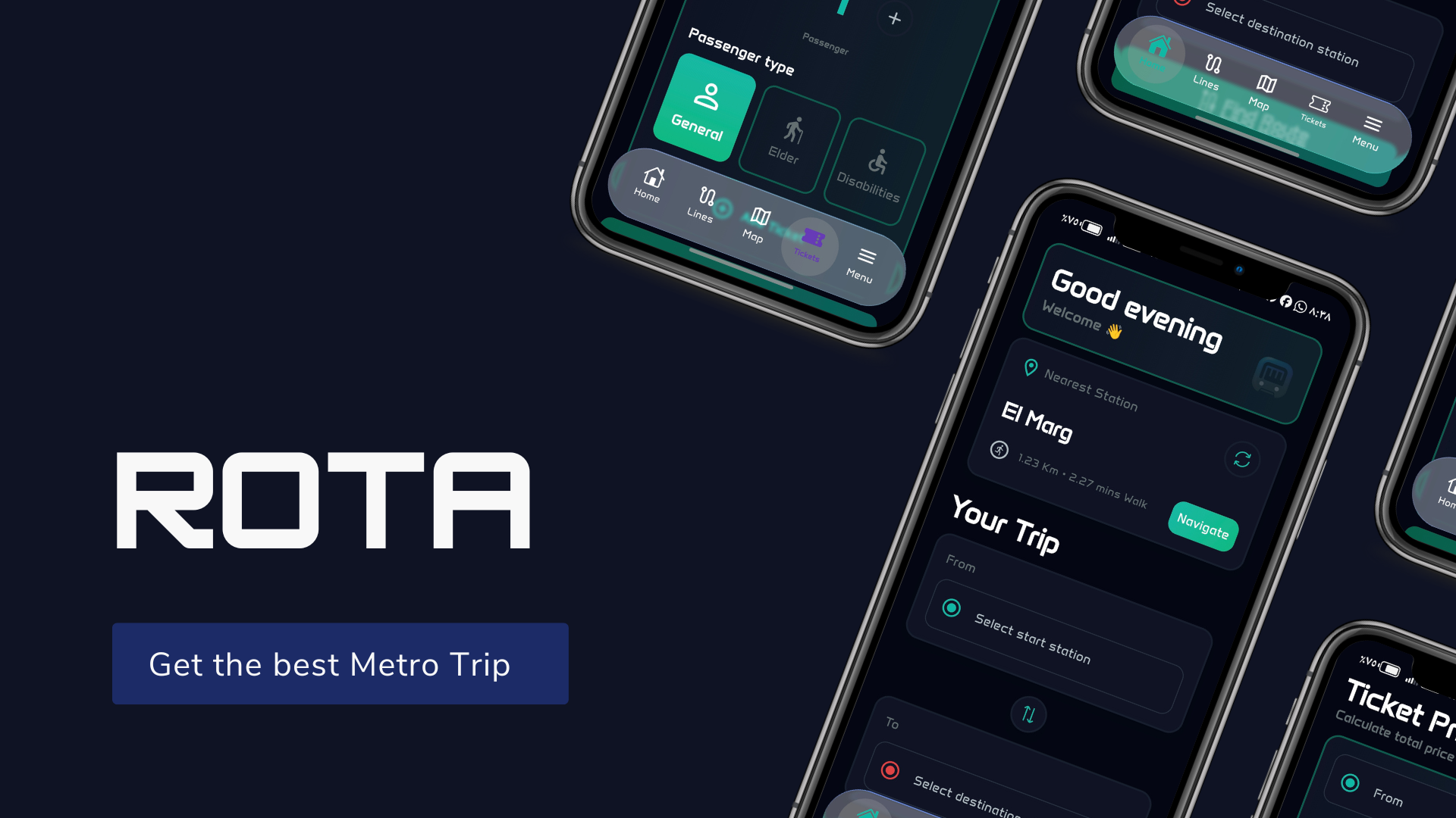 إنشاء تطبيق مساعد المترو - Rota