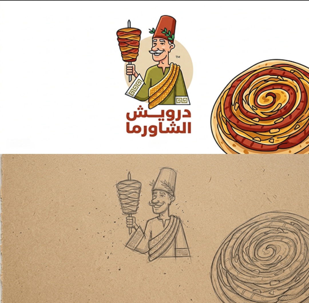 تصميم هويه بصرية مطعم درويش